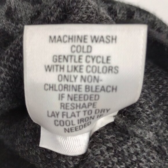 Nordstrom Wool Blend Black & Grey Leopard Pattern Knit Top - Picture 6 of 8